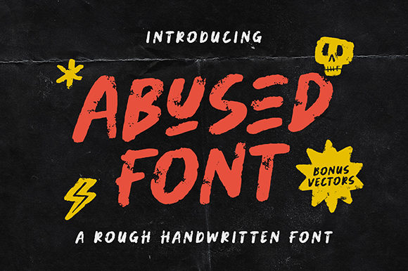 Abused: A Bold, Rough Textured Display Font for Impactful Design